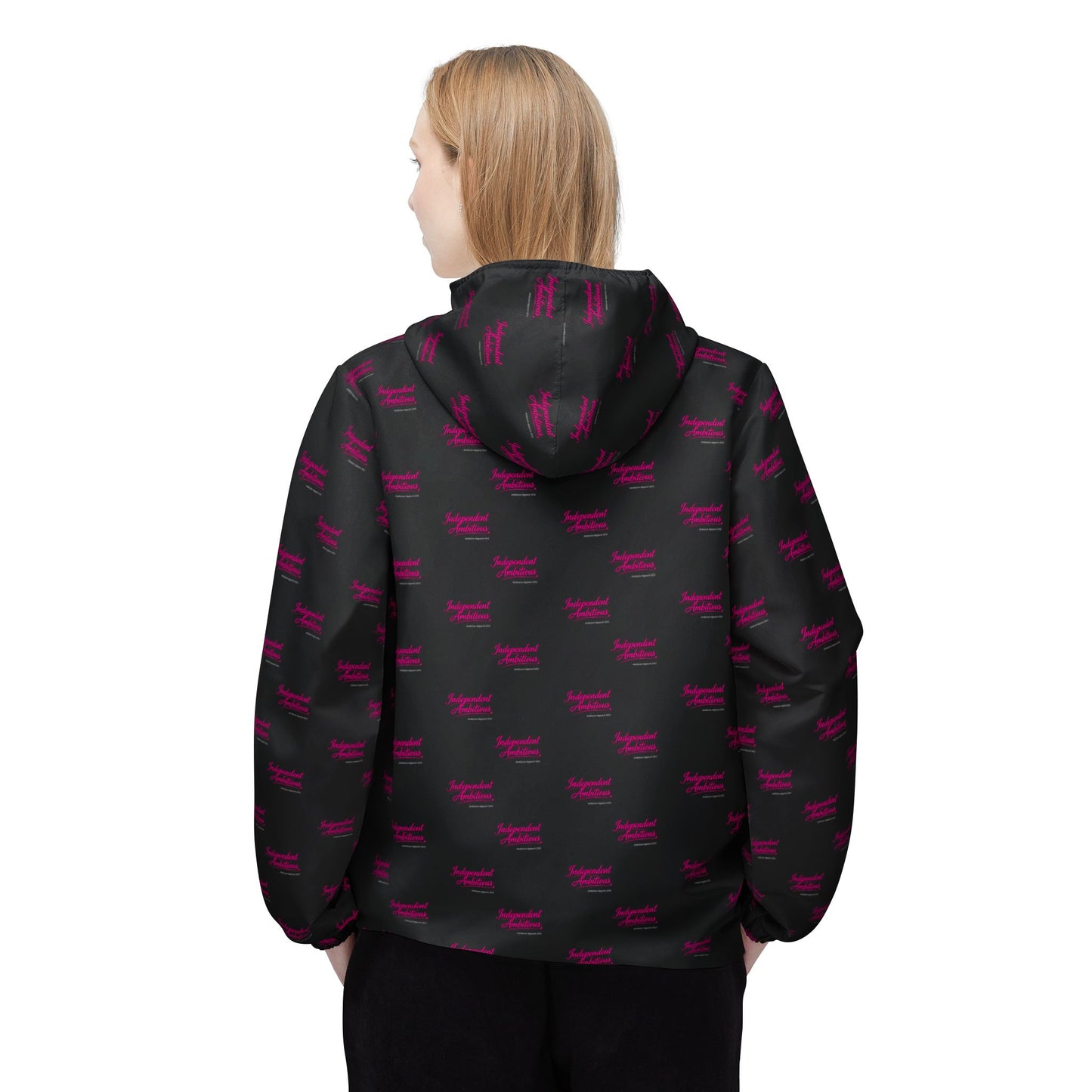 Independent Ambitious repeat logo Windbreaker Jacket | all-over print Black