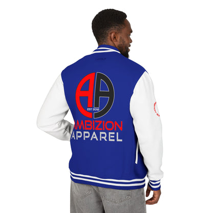 Ambizion Apparel Logo Letterman Jacket | Black White Varsity Jacket