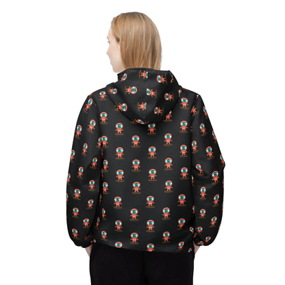Visionary repeat logo Windbreaker Jacket | all-over print Black