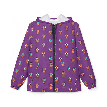 Visionary repeat logo Windbreaker Jacket | all-over print Purple