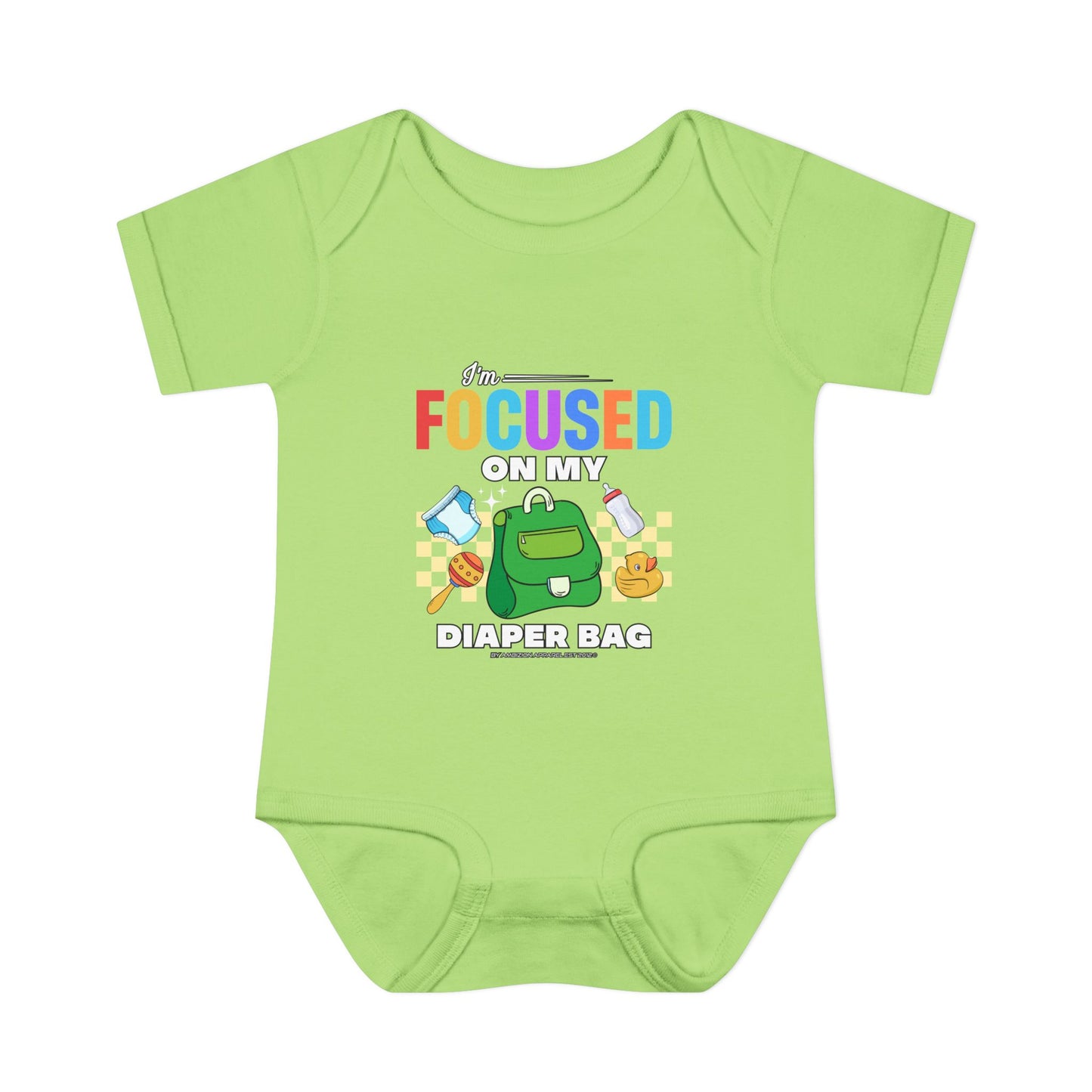 Focused on My Diaper Bag Infant Onesie