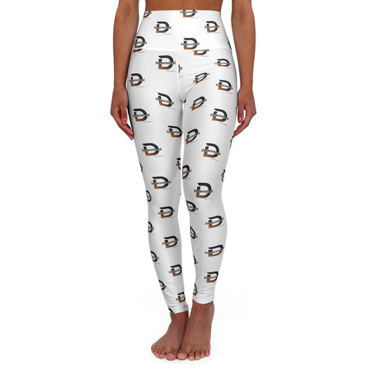 Determined White High-Waisted Yoga Leggings — All-Over Print