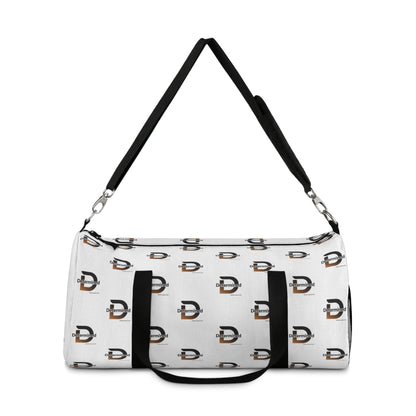 Determined White Duffel Bag — Bold Travel & Gym Tote