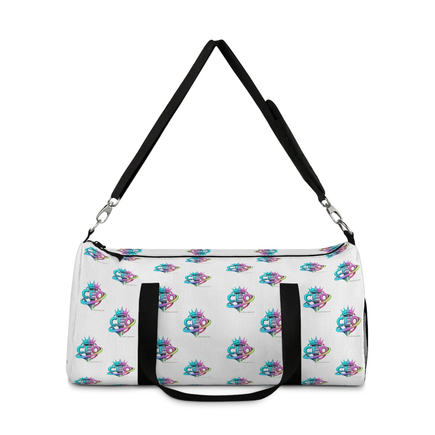 CEO White Duffel Bag — Bold Travel & Gym Tote