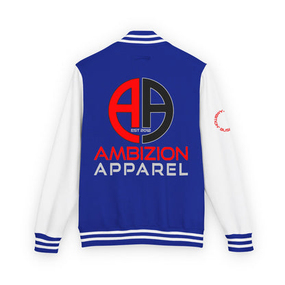 Ambizion Apparel Logo Letterman Jacket | Black White Varsity Jacket