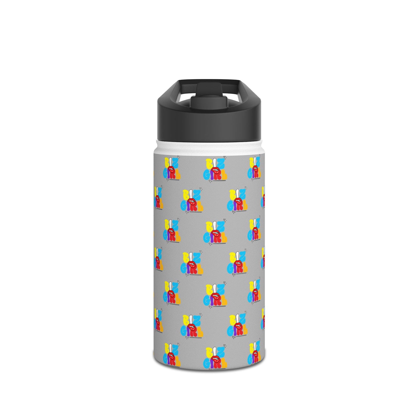Biz Girl Grey Stainless Water Bottle — Black