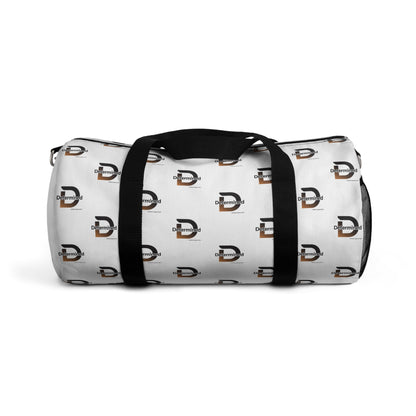 Determined White Duffel Bag — Bold Travel & Gym Tote