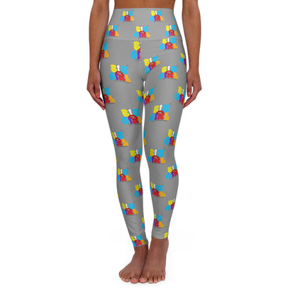 Biz Girl Grey High-Waisted Yoga Leggings- Ambizion Active