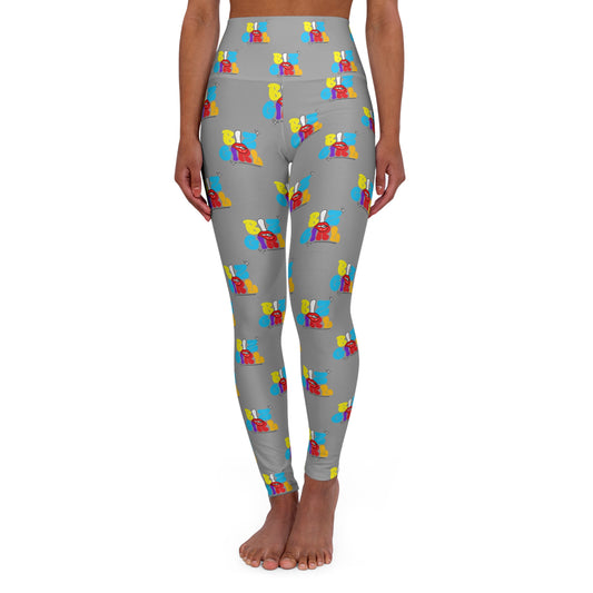 Biz Girl Grey High-Waisted Yoga Leggings- Ambizion Active