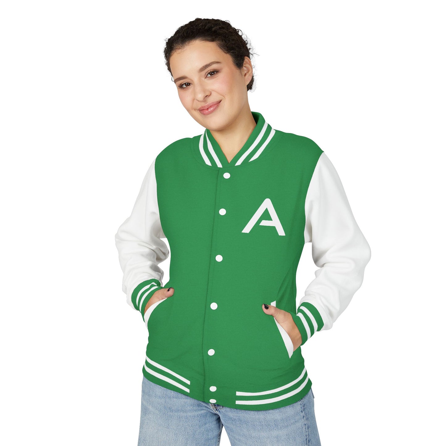 Ambizion Apparel Signature White Logo Letterman Jacket | Black White Varsity Jacket