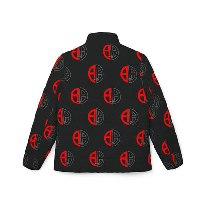 Ambizion Apparel Signature Monogram Black Collar Puffer Jacket- Black