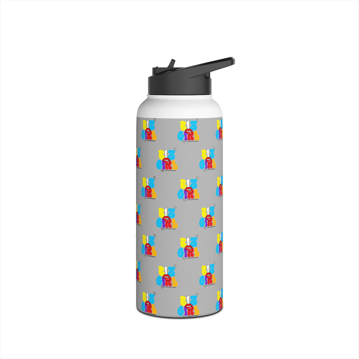 Biz Girl Grey Stainless Water Bottle — Black