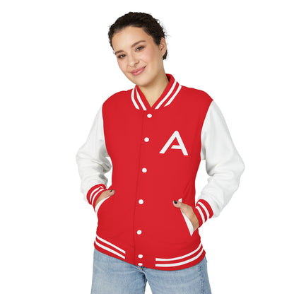 Ambizion Apparel Signature White Logo Letterman Jacket | Black White Varsity Jacket