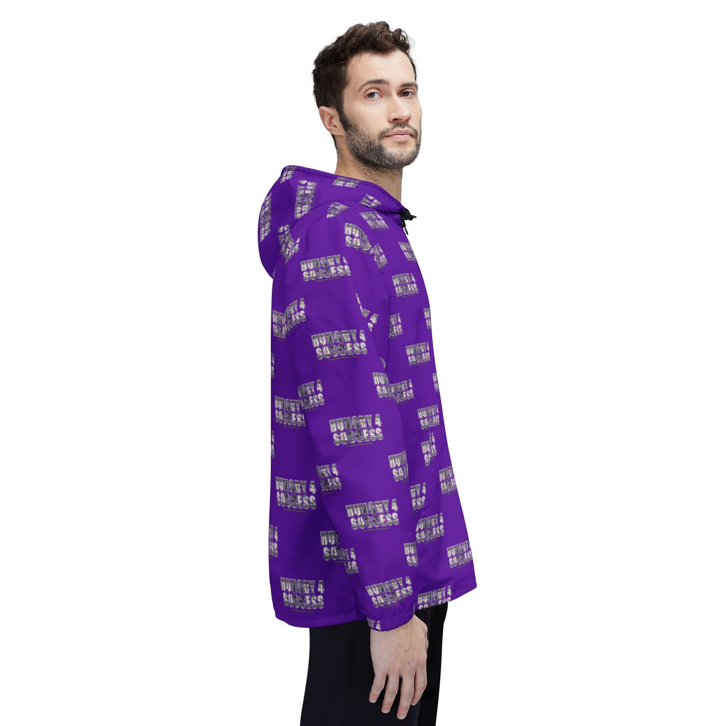 Hungry 4 Success repeat logo Windbreaker Jacket | all-over print Purple