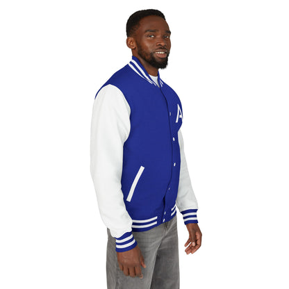 Ambizion Apparel Signature White Logo Letterman Jacket | Black White Varsity Jacket