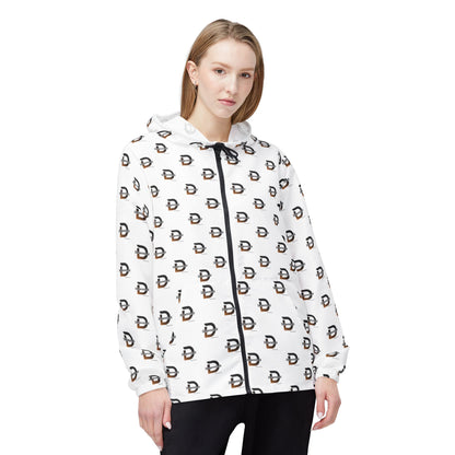 Determined repeat logo Windbreaker Jacket | all-over print White