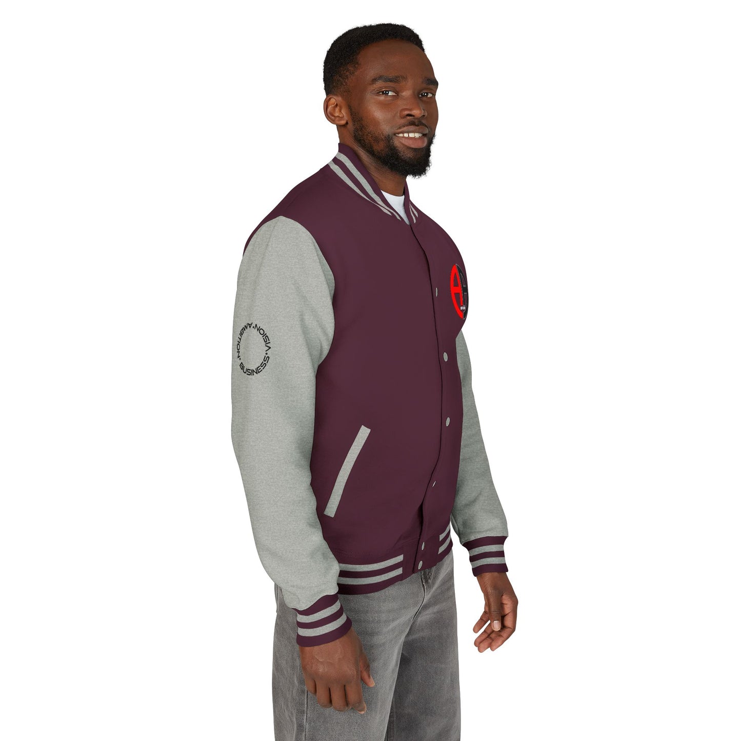Ambizion Apparel Logo Letterman Jacket | Black White Varsity Jacket