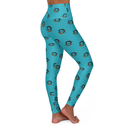 Determined Turquoise High-Waisted Yoga Leggings — All-Over Print