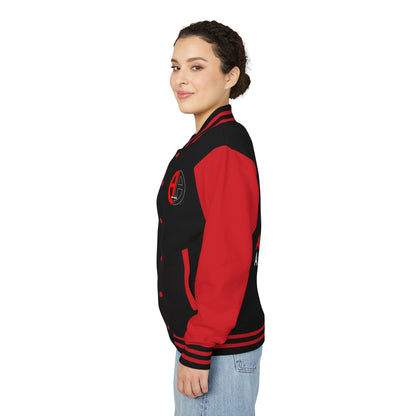 Ambizion Apparel Logo Letterman Jacket | Black White Varsity Jacket