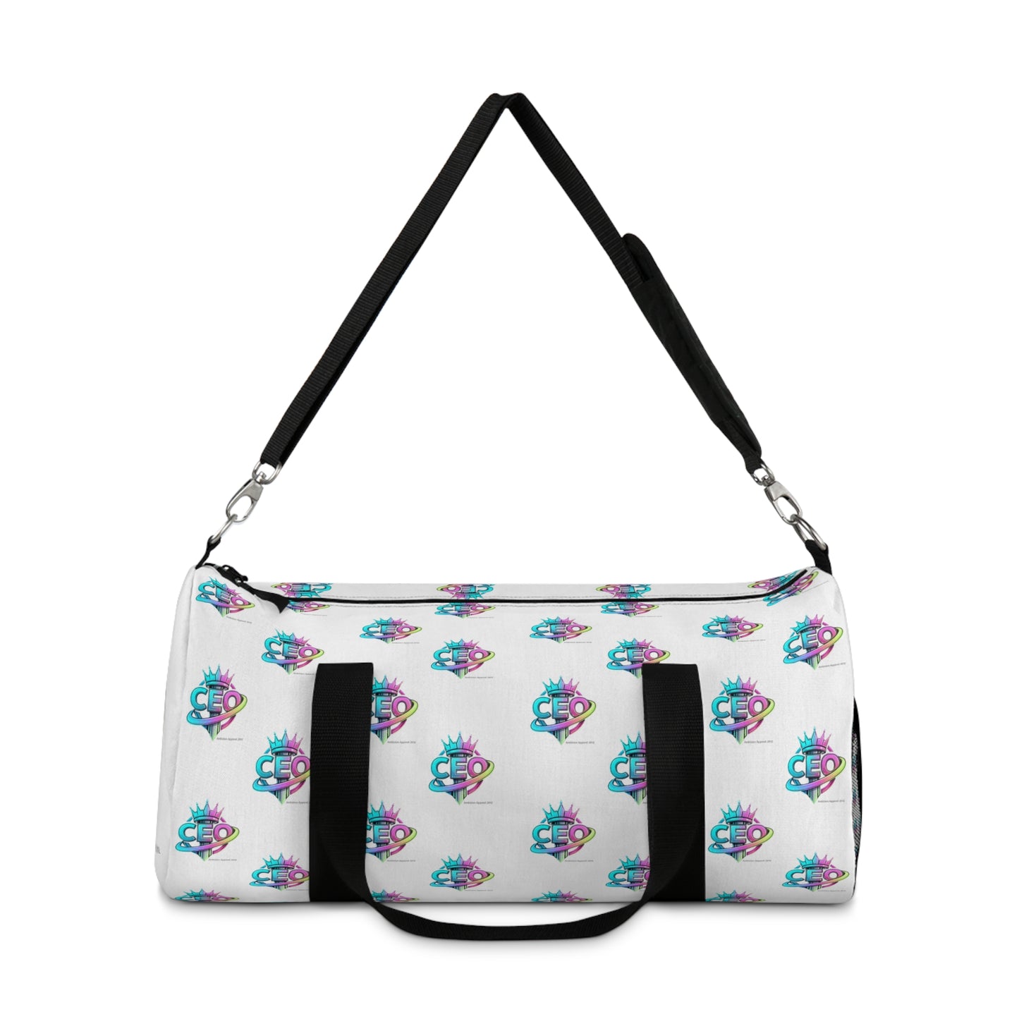 CEO White Duffel Bag — Bold Travel & Gym Tote
