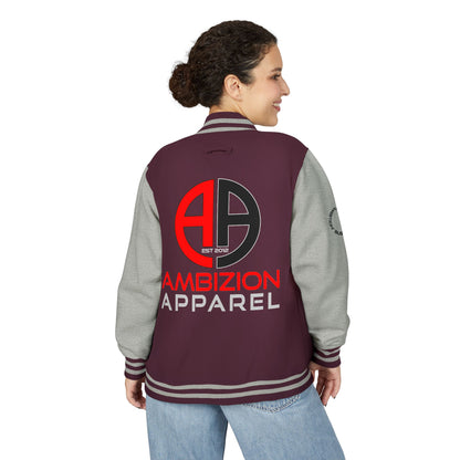 Ambizion Apparel Logo Letterman Jacket | Black White Varsity Jacket
