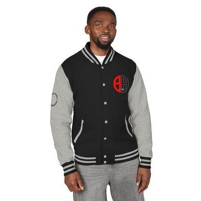 Ambizion Apparel Logo Letterman Jacket | Black White Varsity Jacket