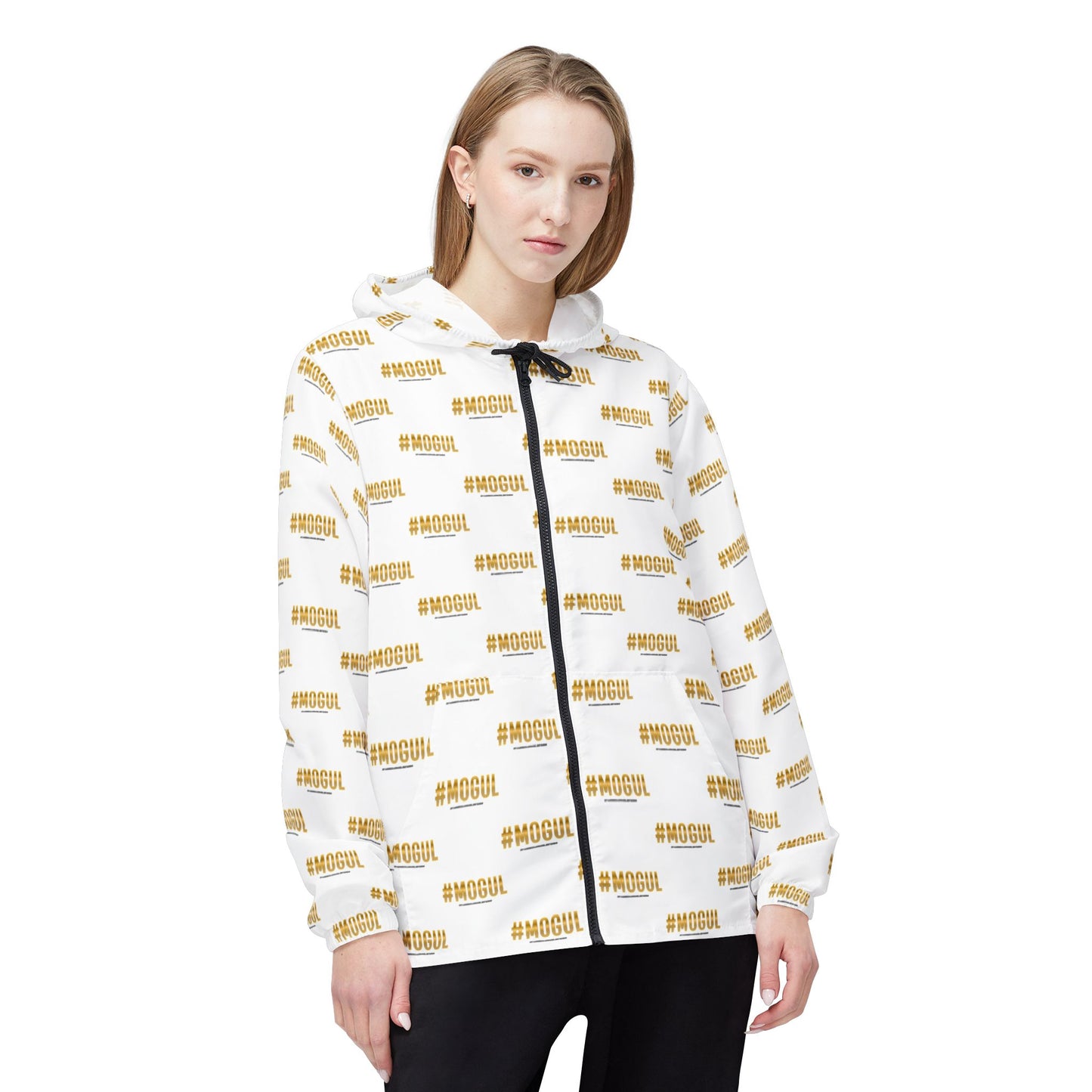 #Mogul repeat logo Windbreaker Jacket | all-over print White