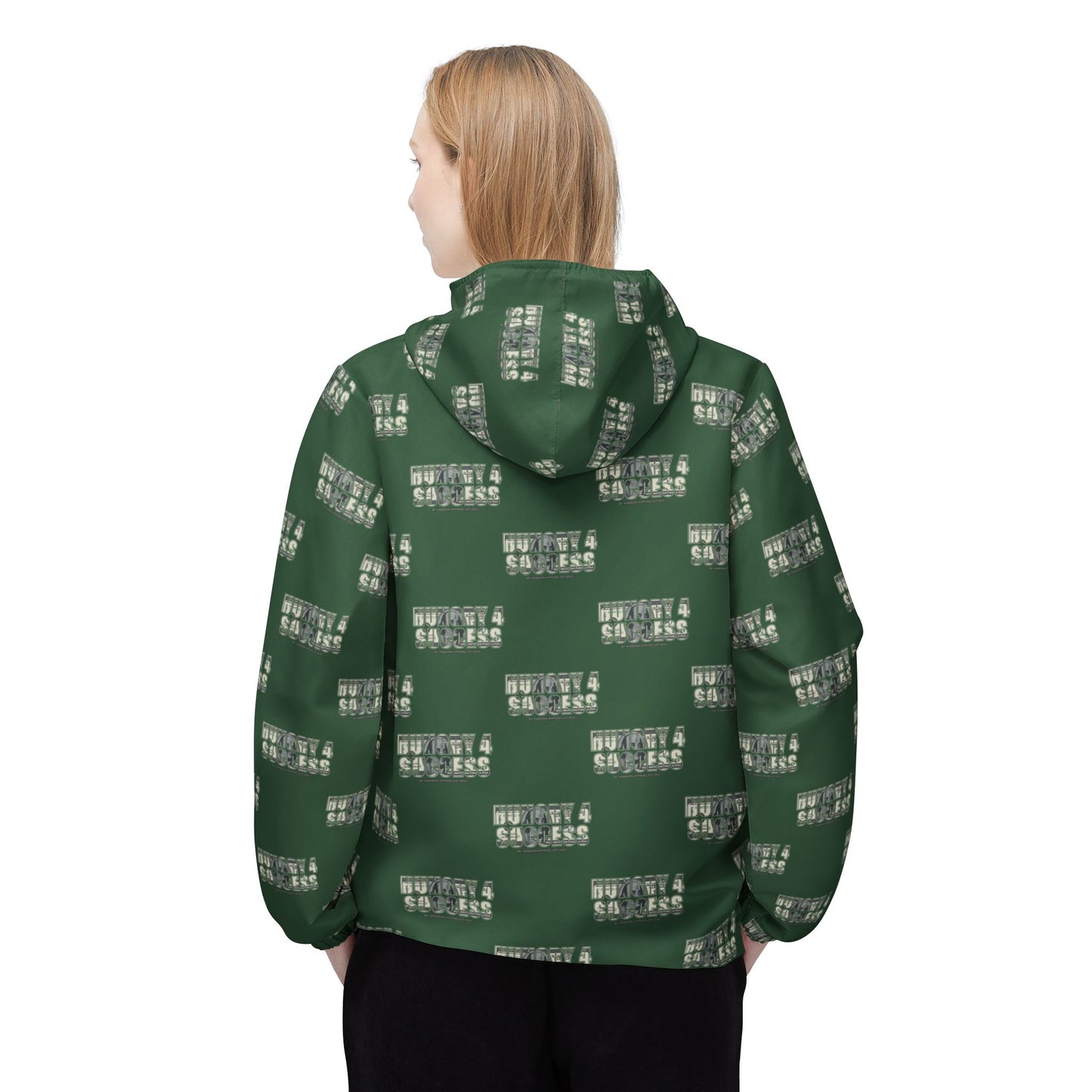 Hungry 4 Success repeat logo Windbreaker Jacket | all-over print Green