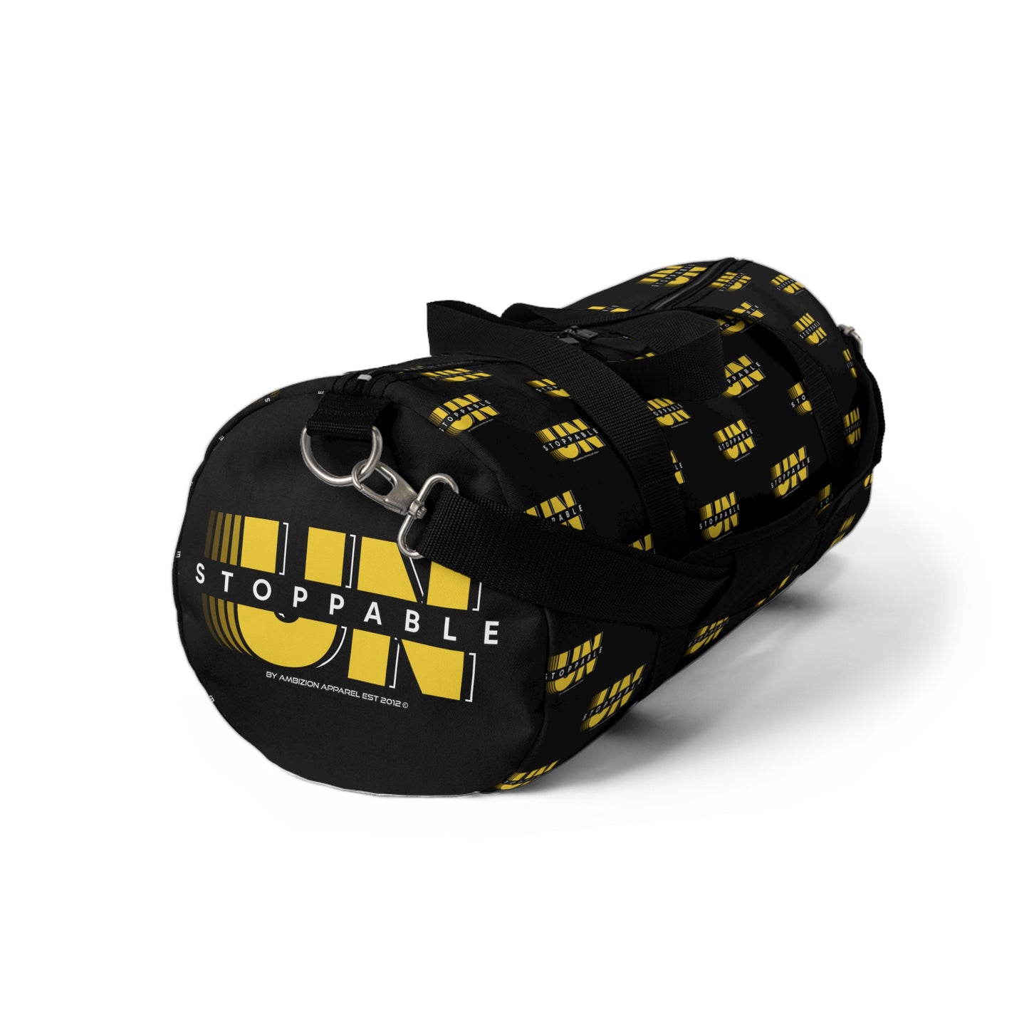 UNStoppable Black Duffel Bag — Bold Travel & Gym Tote