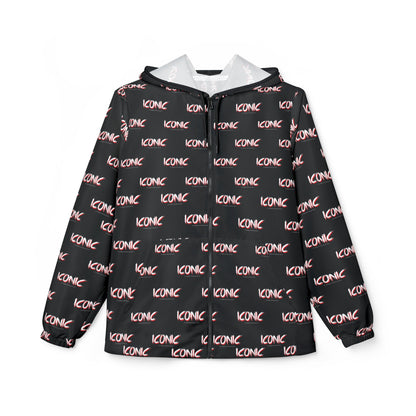 ICONIC repeat logo Windbreaker Jacket | all-over print Black