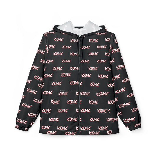 ICONIC repeat logo Windbreaker Jacket | all-over print Black