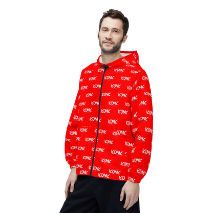 ICONIC repeat logo Windbreaker Jacket | all-over print Red