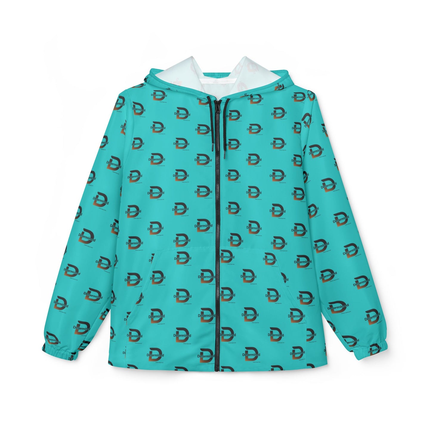 Determined repeat logo Windbreaker Jacket | all-over print Blue Green