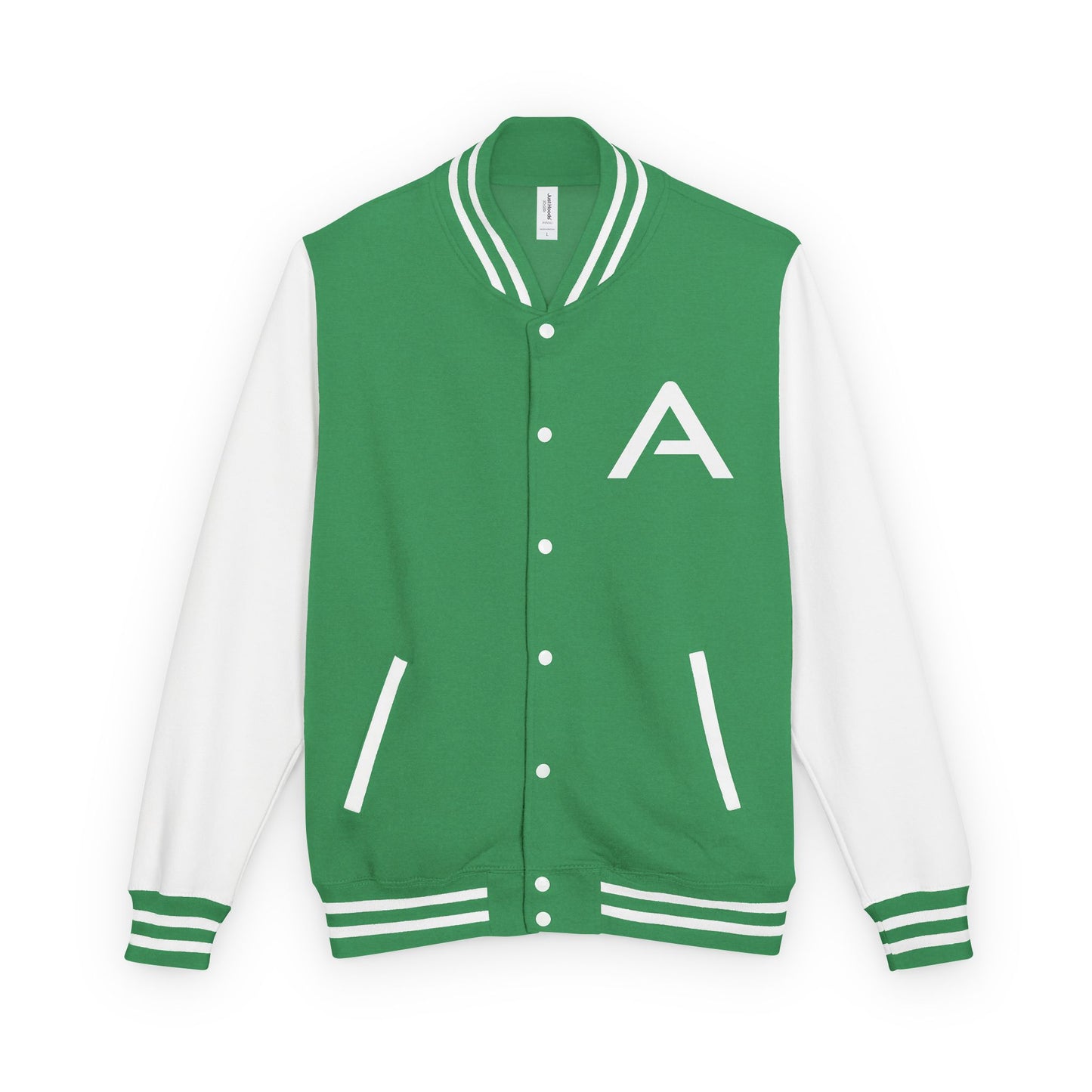 Ambizion Apparel Signature White Logo Letterman Jacket | Black White Varsity Jacket