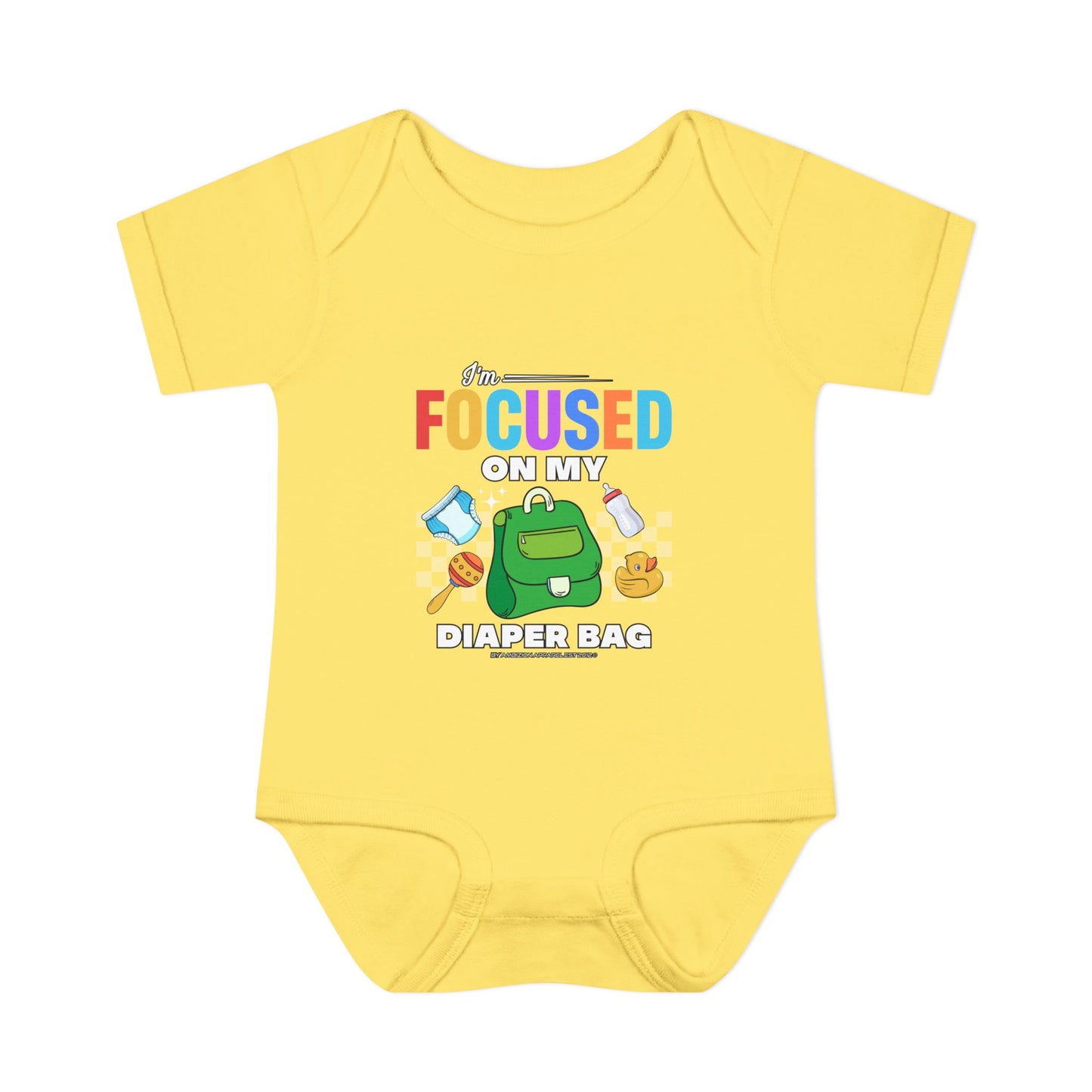Focused on My Diaper Bag Infant Onesie