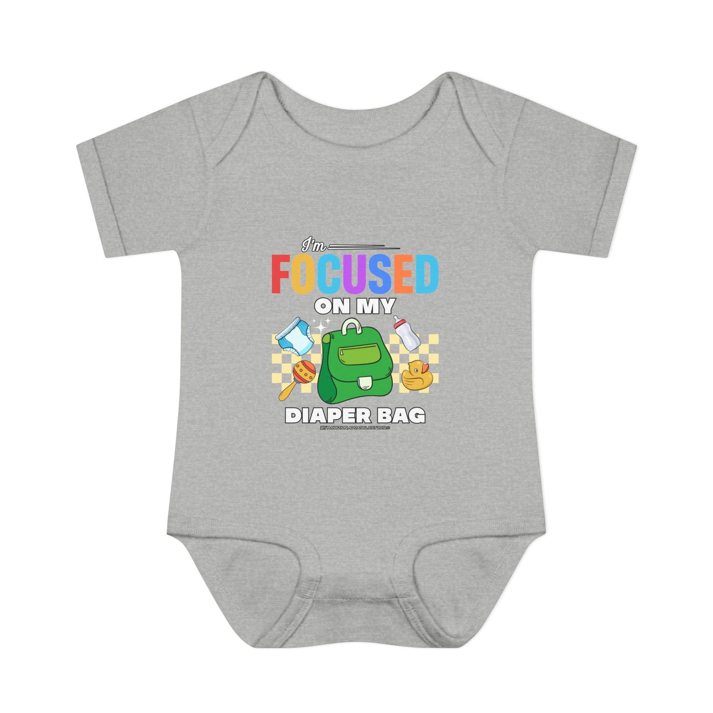 Focused on My Diaper Bag Infant Onesie