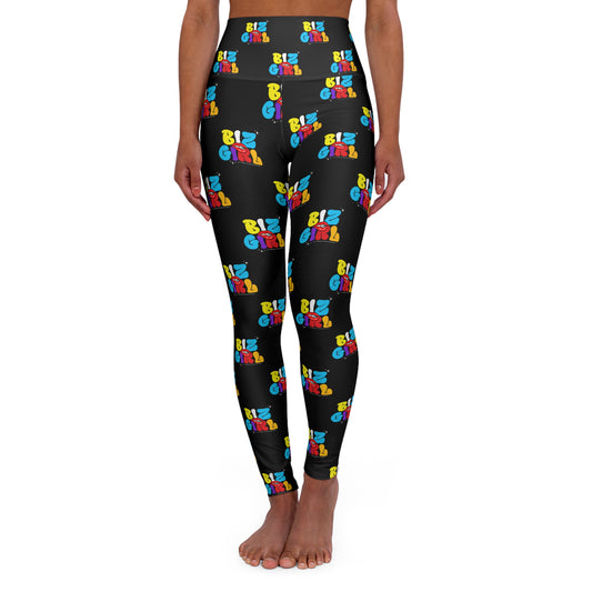 Biz Girl Black High-Waisted Yoga Leggings- Ambizion Active