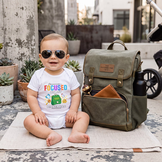 Focused on My Diaper Bag Infant Onesie