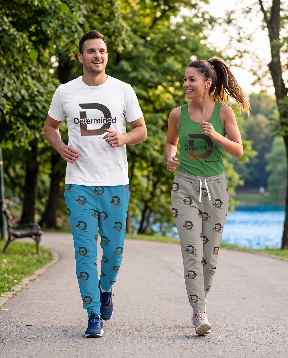 Unisex Determined Joggers — Turquoise