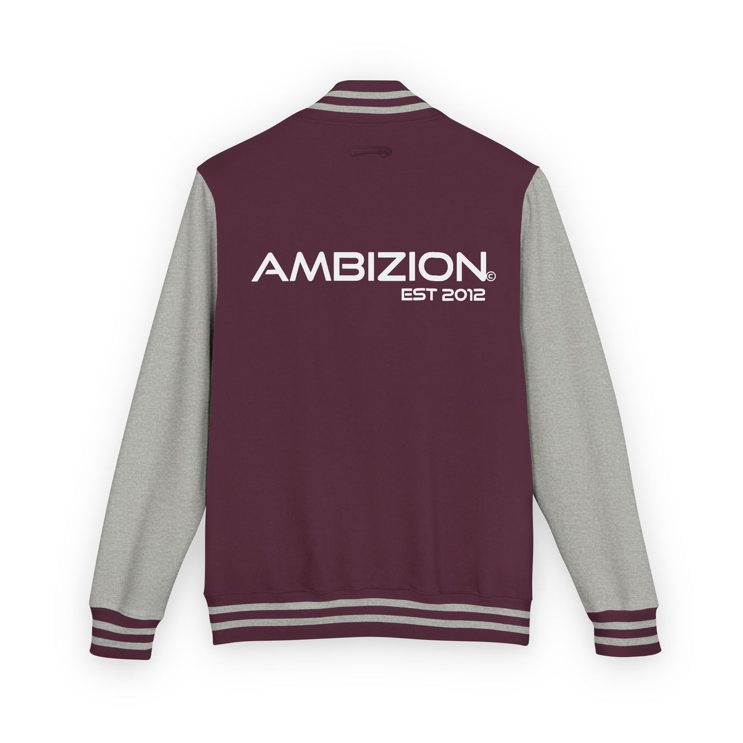 Ambizion Apparel Signature White Logo Letterman Jacket | Black White Varsity Jacket