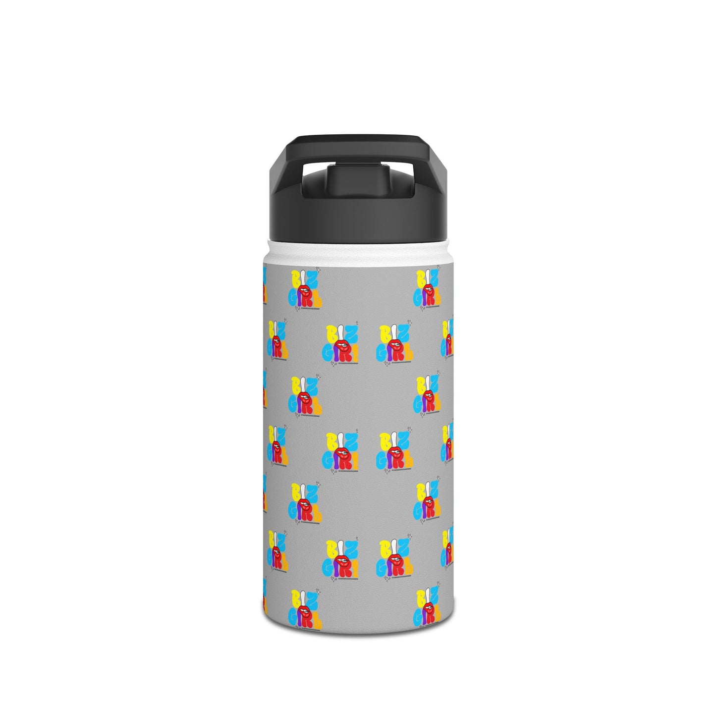 Biz Girl Grey Stainless Water Bottle — Black