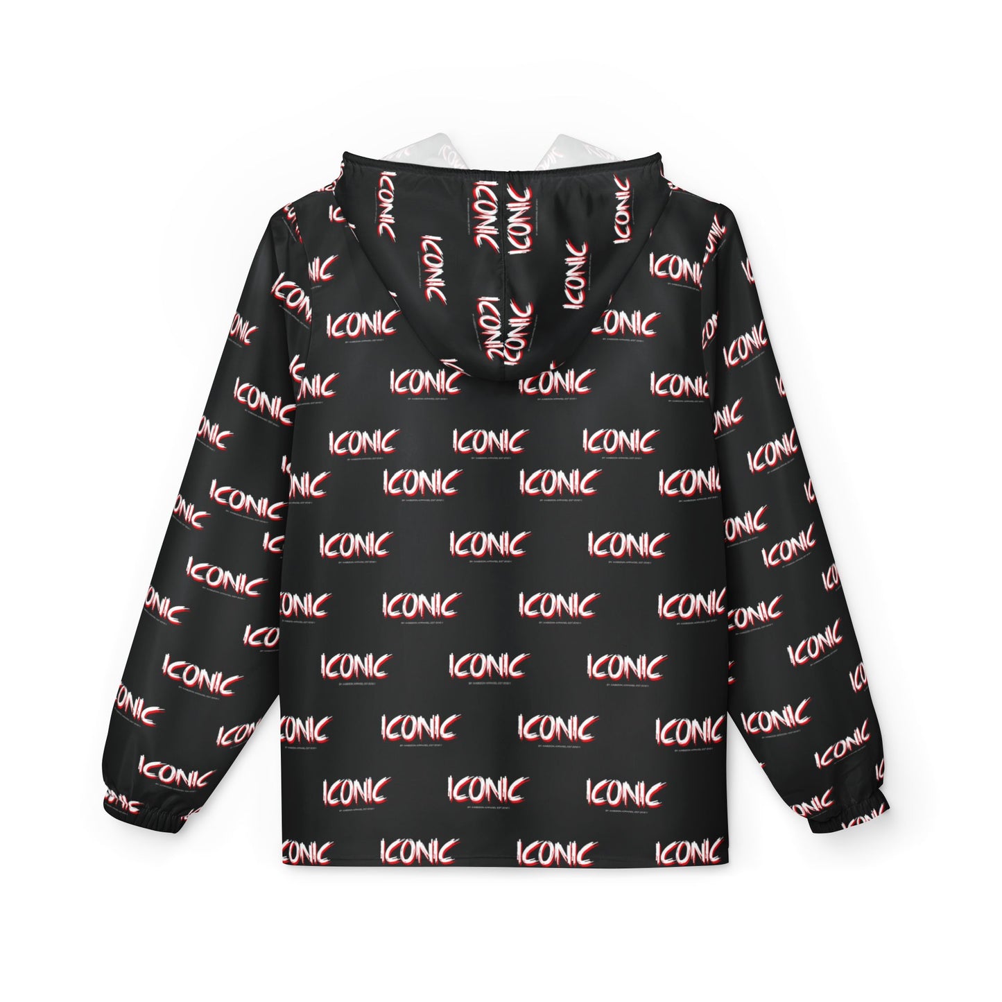 ICONIC repeat logo Windbreaker Jacket | all-over print Black