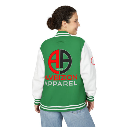 Ambizion Apparel Logo Letterman Jacket | Black White Varsity Jacket