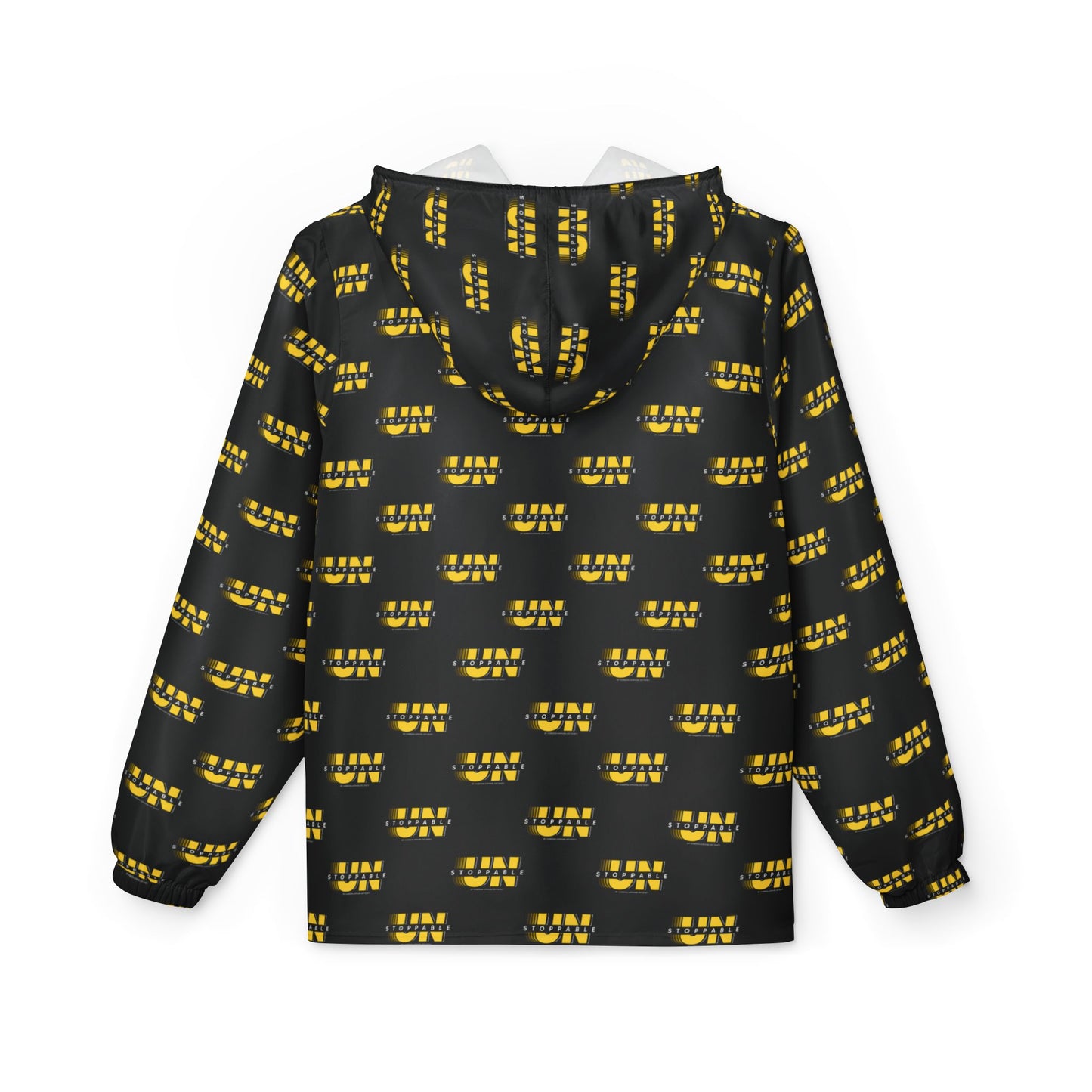 UNStoppable repeat logo Windbreaker Jacket | all-over print Black