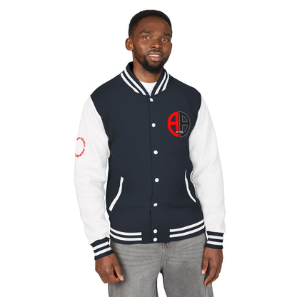 Ambizion Apparel Logo Letterman Jacket | Black White Varsity Jacket