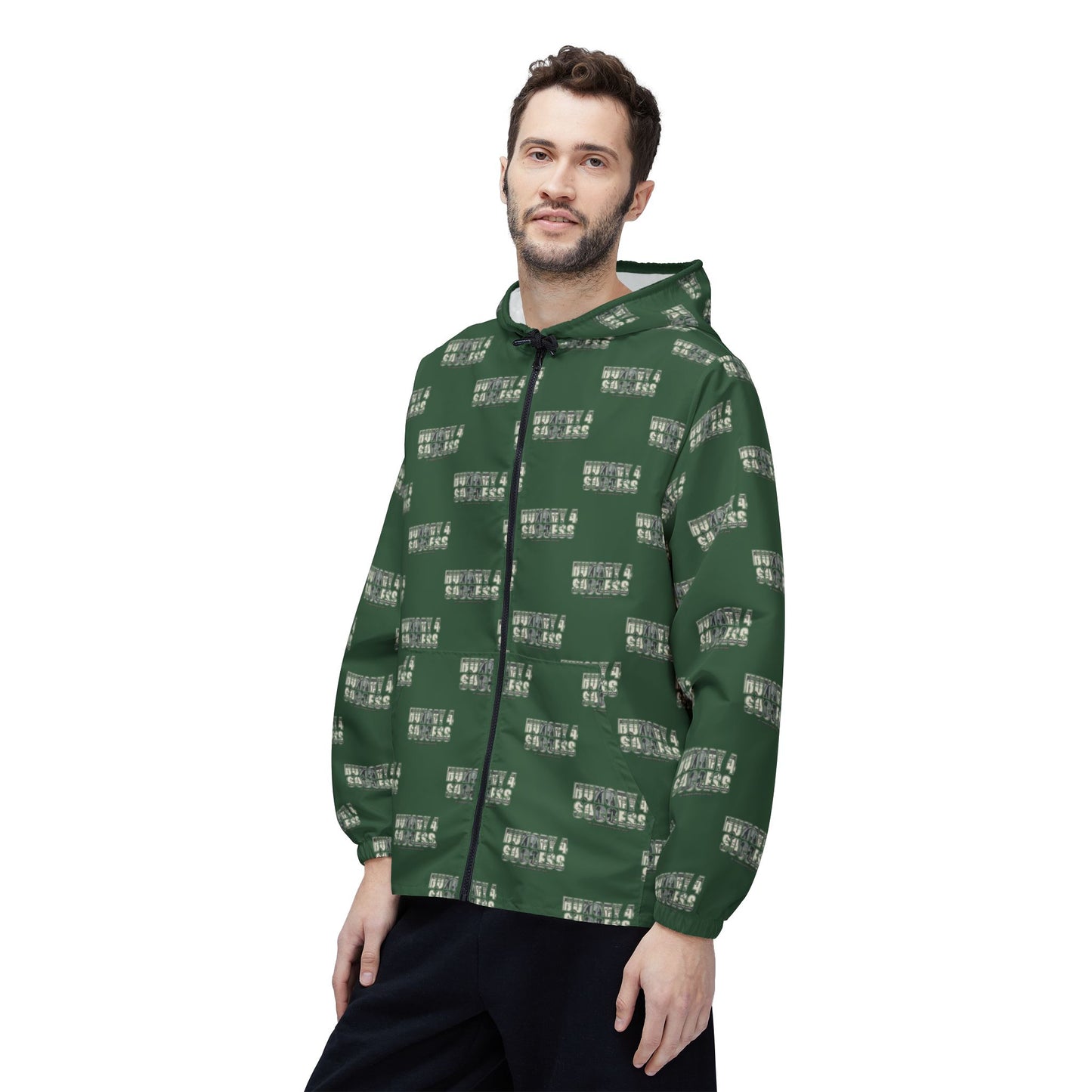 Hungry 4 Success repeat logo Windbreaker Jacket | all-over print Green