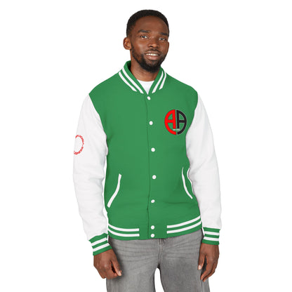 Ambizion Apparel Logo Letterman Jacket | Black White Varsity Jacket