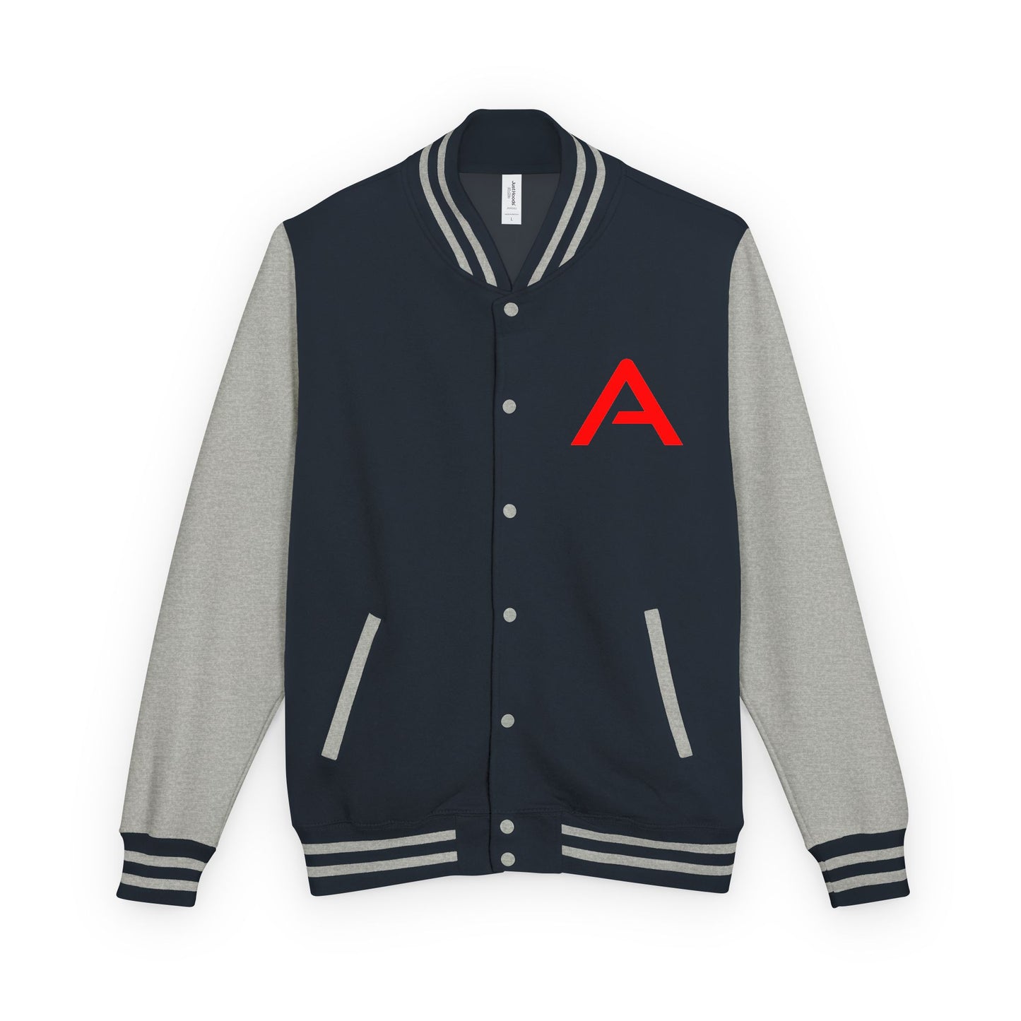 Ambizion Apparel Signature Red Logo Letterman Jacket | Black White Varsity Jacket