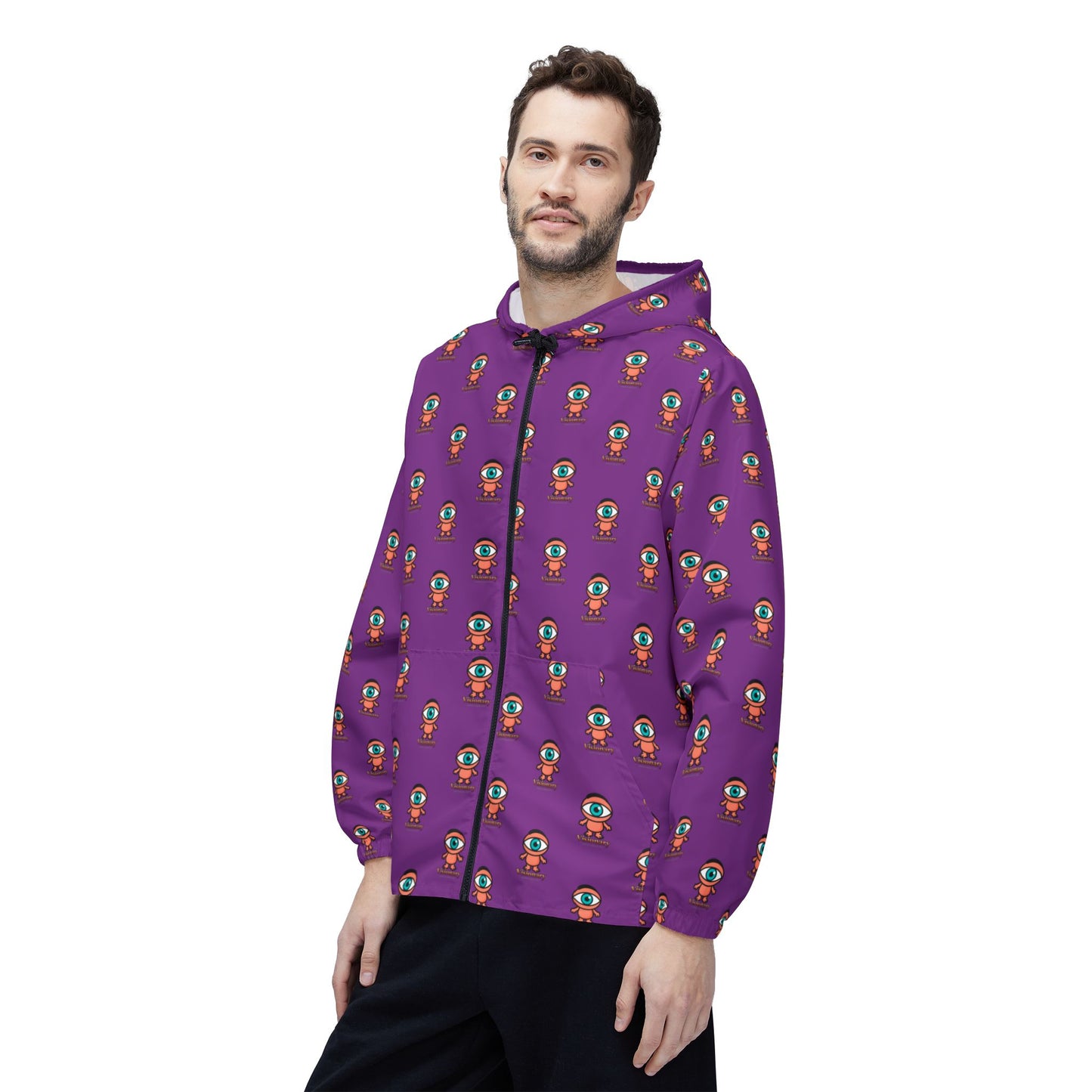 Visionary repeat logo Windbreaker Jacket | all-over print Purple