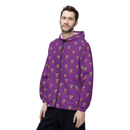 Visionary repeat logo Windbreaker Jacket | all-over print Purple